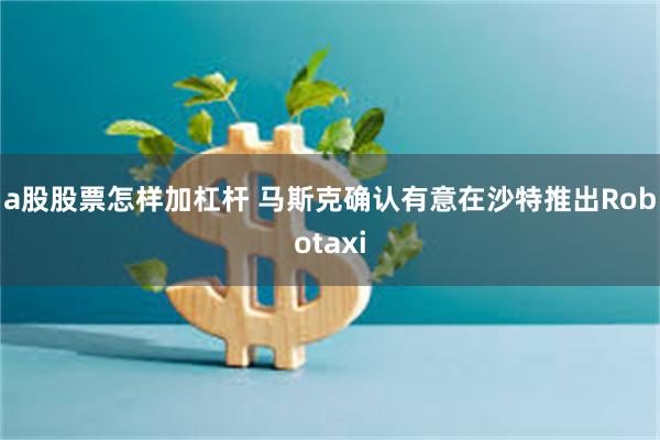 a股股票怎样加杠杆 马斯克确认有意在沙特推出Robotaxi