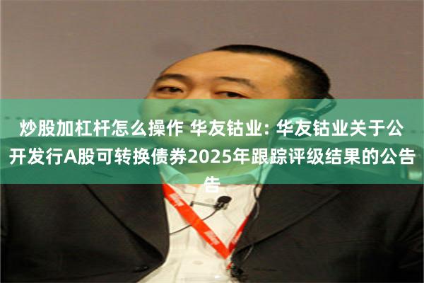 炒股加杠杆怎么操作 华友钴业: 华友钴业关于公开发行A股可转换债券2025年跟踪评级结果的公告